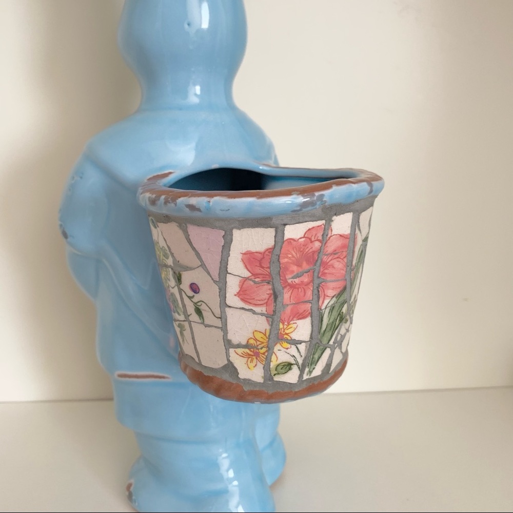 vintage Mosaic ceramic bunny planter - Picture 8 of 17